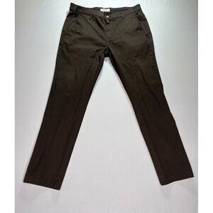Red Flame Mens Lean Fit Brown Houndstooth Chino Pants‎ Size 34